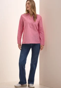 Gestreifte Oxford Bluse granita red