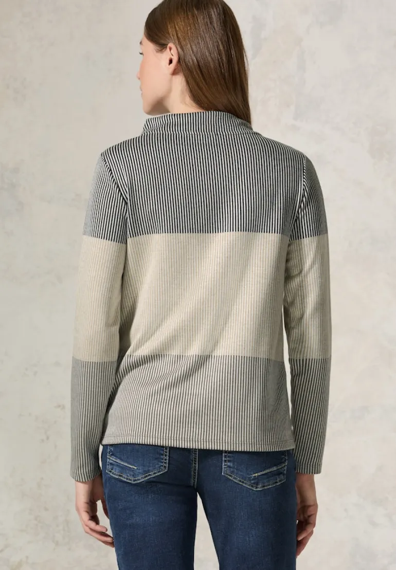 Gestreiftes Colorblock Shirt light hazel beige