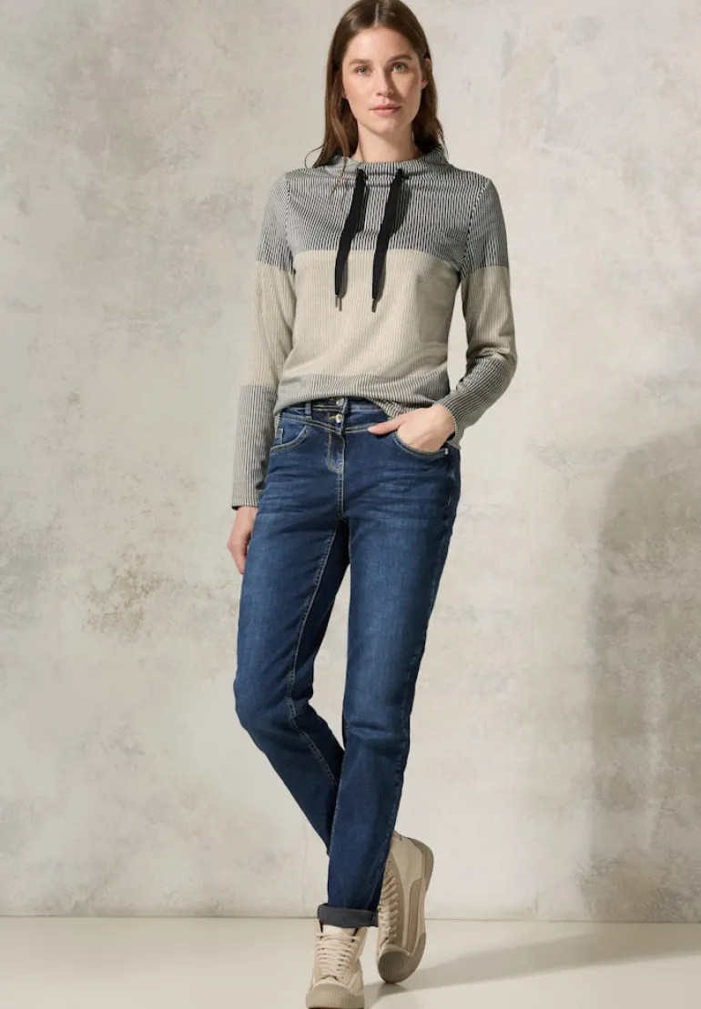 Gestreiftes Colorblock Shirt light hazel beige