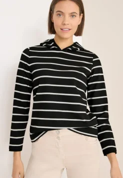 Gestreiftes Kapuzenshirt black
