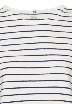 Gestreiftes Langarmshirt aus reiner Baumwolle indigo blue stripes