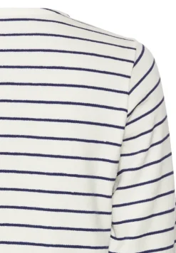 Gestreiftes Langarmshirt aus reiner Baumwolle indigo blue stripes