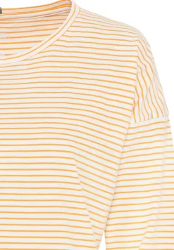 Gestreiftes Longsleeve aus Organic Cotton sun orange