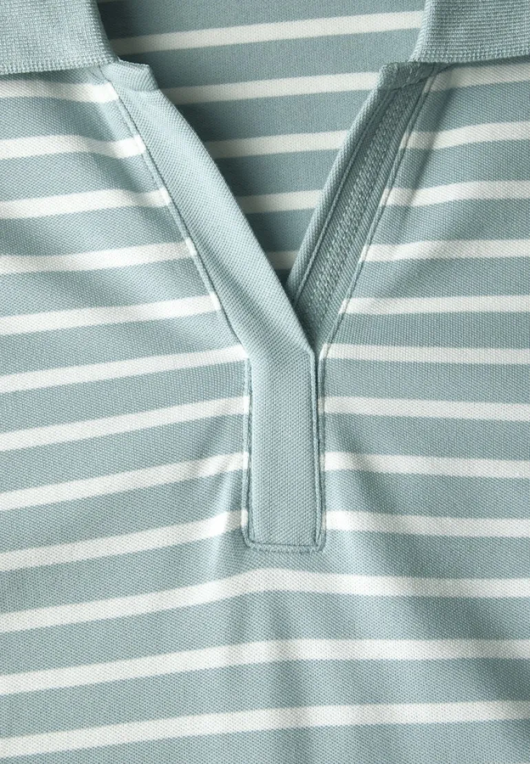 Gestreiftes Piquée Poloshirt cool salvia green