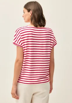 Gestreiftes Strukturshirt glazed apple red