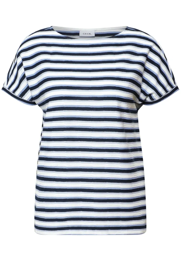 Gestreiftes Strukturshirt urban navy blue