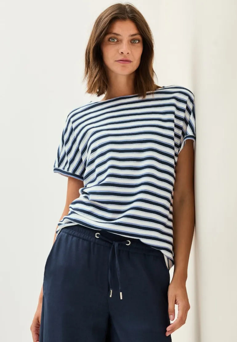 Gestreiftes Strukturshirt urban navy blue