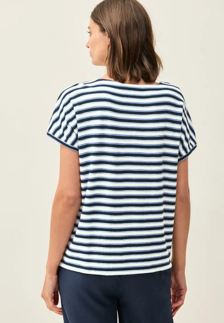 Gestreiftes Strukturshirt urban navy blue