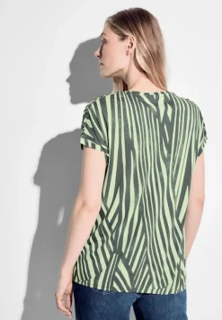 Gestreiftes T-Shirt cool khaki