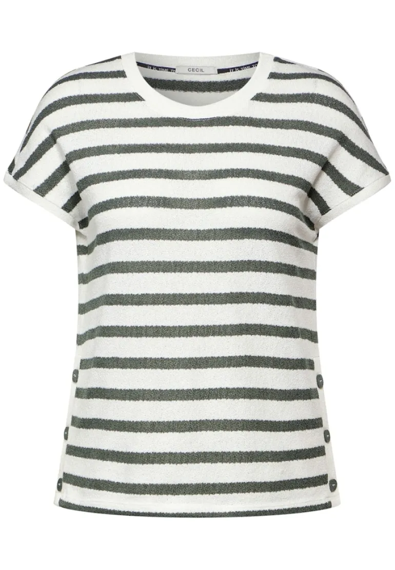 Gestreiftes T-Shirt vanilla white