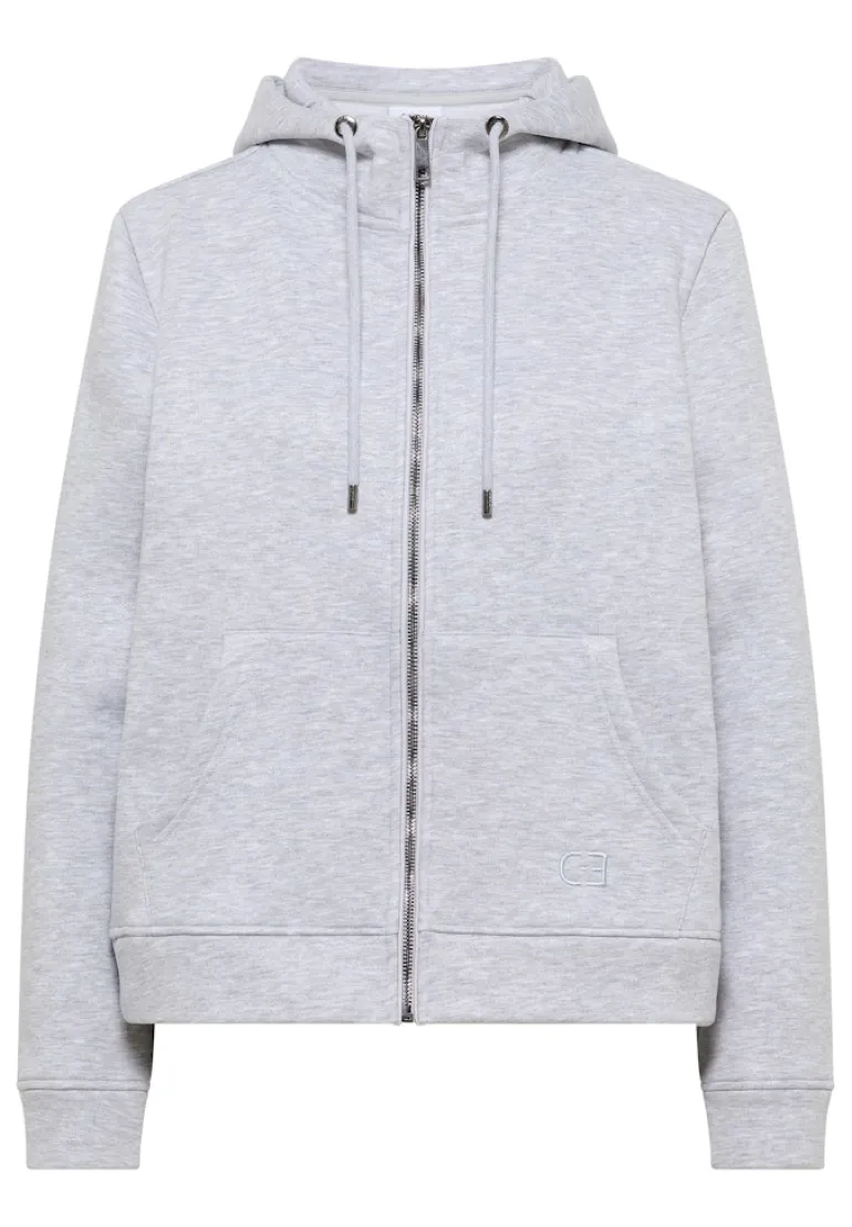 Glitzernde Hoodie Sweatjacke luna grey melange