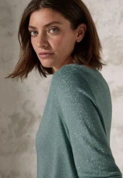 Glitzerndes Shirt glaced salvia green