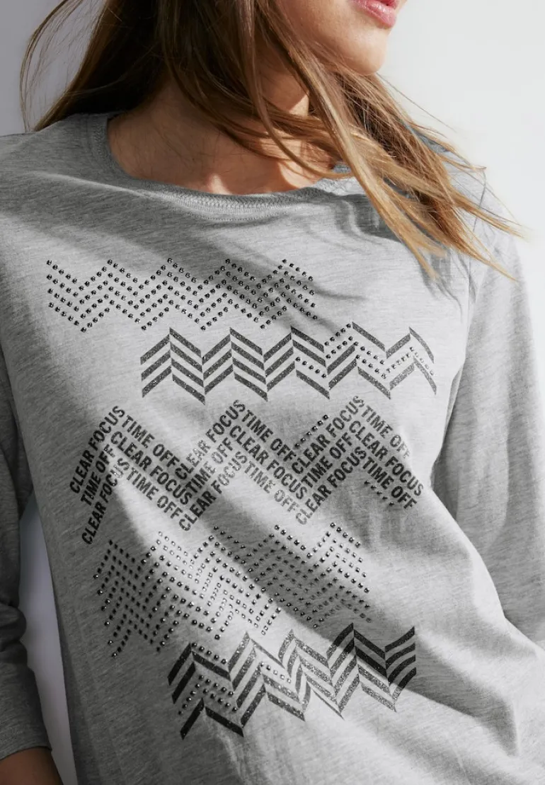 Glitzerprint T-Shirt mineral grey melange