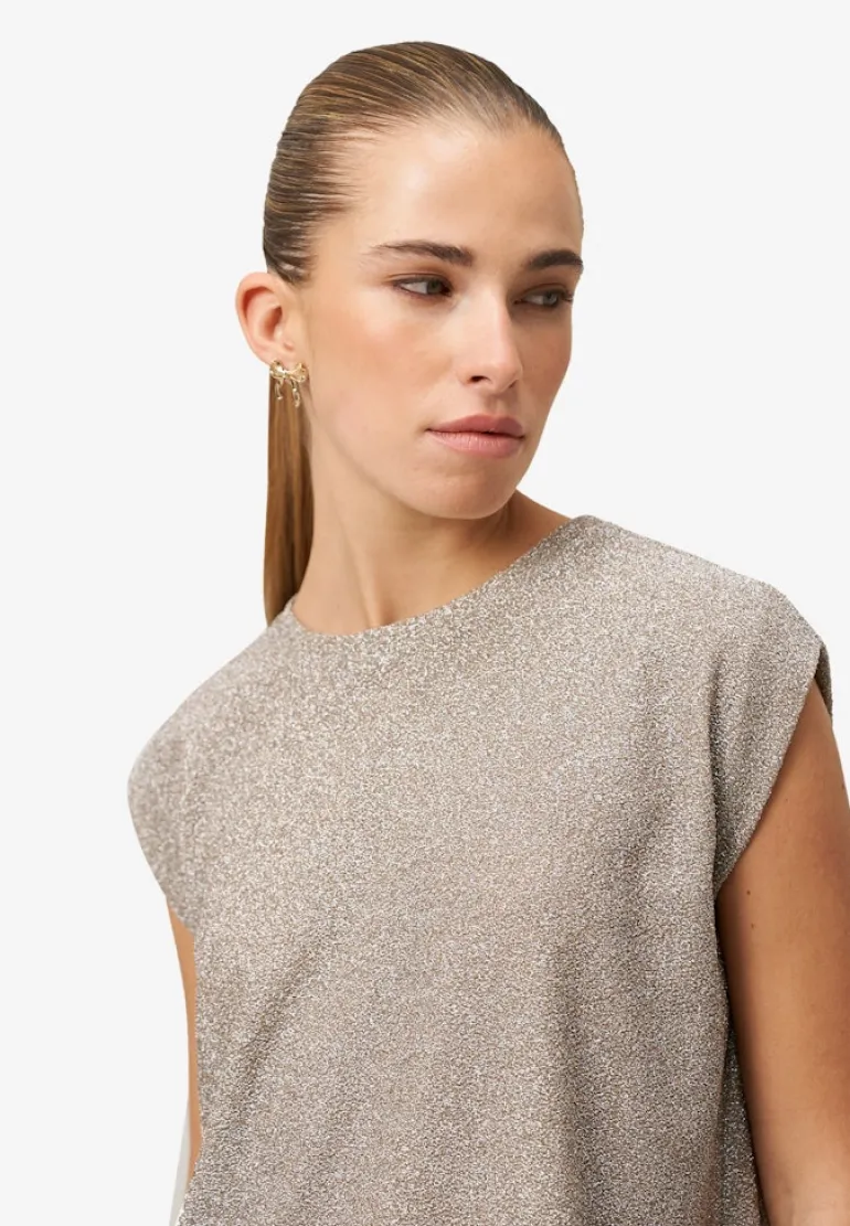 Glitzer-Shirt mit Rundhalsausschnitt french oak