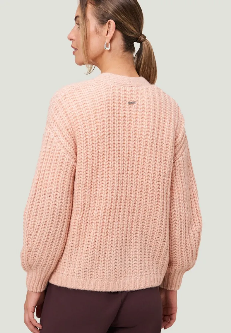 Grobstrickjacke offener Style light rose melange