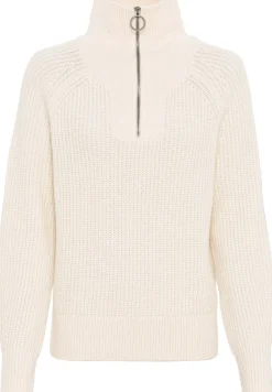 Grobstrickpullover mit Wollanteil creme