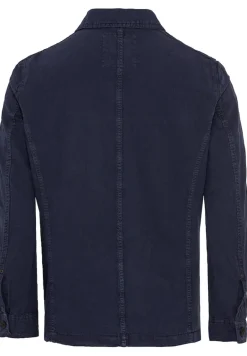 Hemdjacke aus Baumwoll-Leinenmix night blue