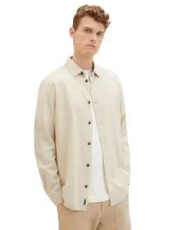 Hemd mit Karomuster vintage beige tonal check