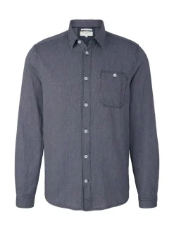 Hemd mit Struktur navy white structure