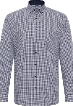 Hemd Popeline Langarm navy