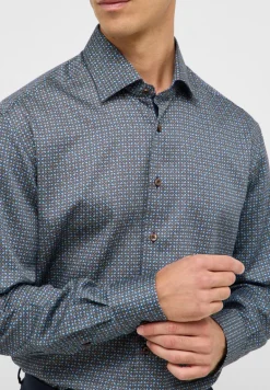 Hemd Twill Langarm braun