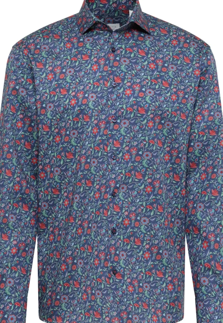 Hemd Twill Langarm dunkelblau