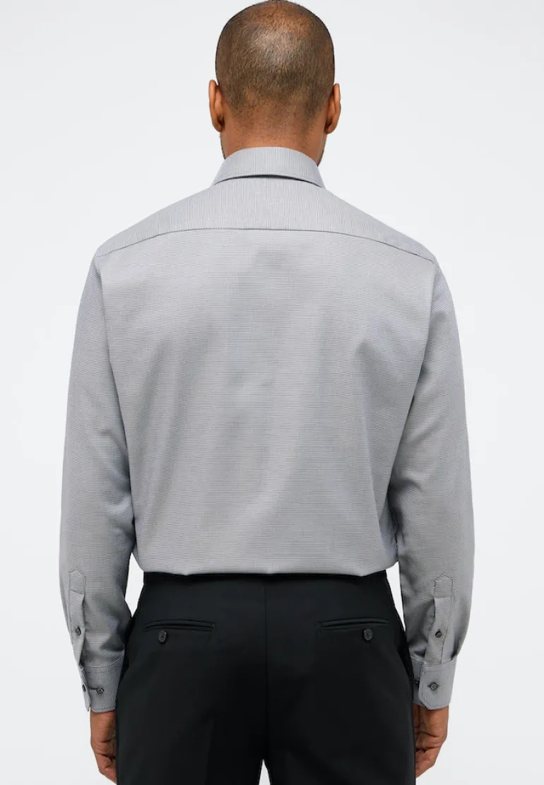 Hemd Twill Langarm grau