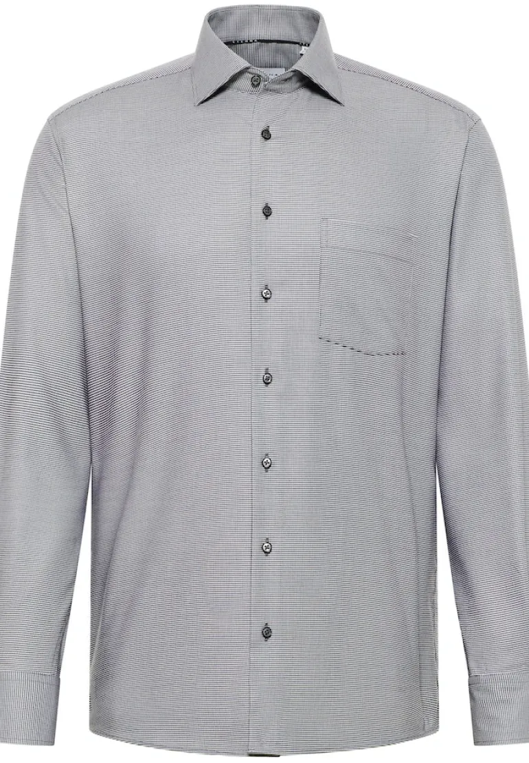 Hemd Twill Langarm grau