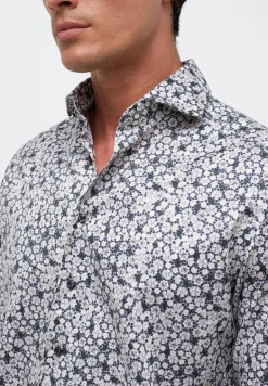 Hemd Twill Langarm grau