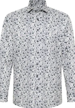 Hemd Twill Langarm grau