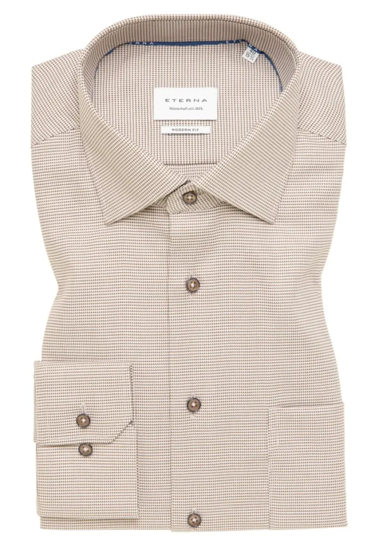 Hemd Twill Langarm sand
