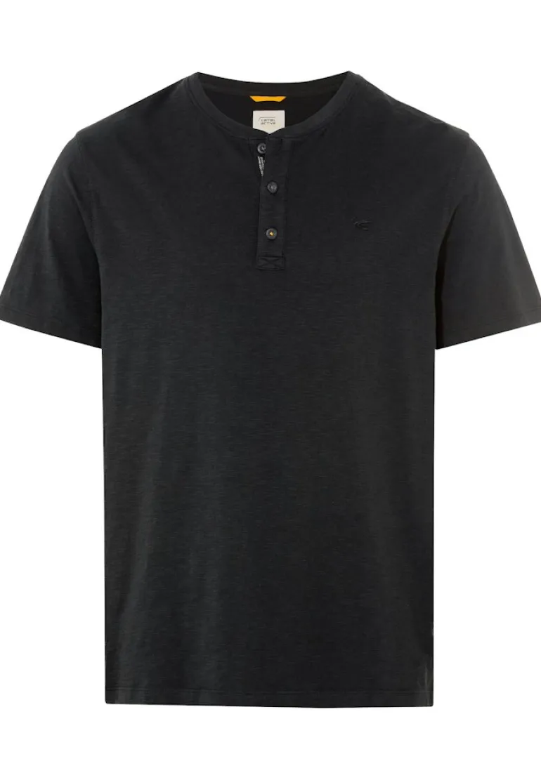 Henley T-Shirt aus reiner Baumwolle asphalt