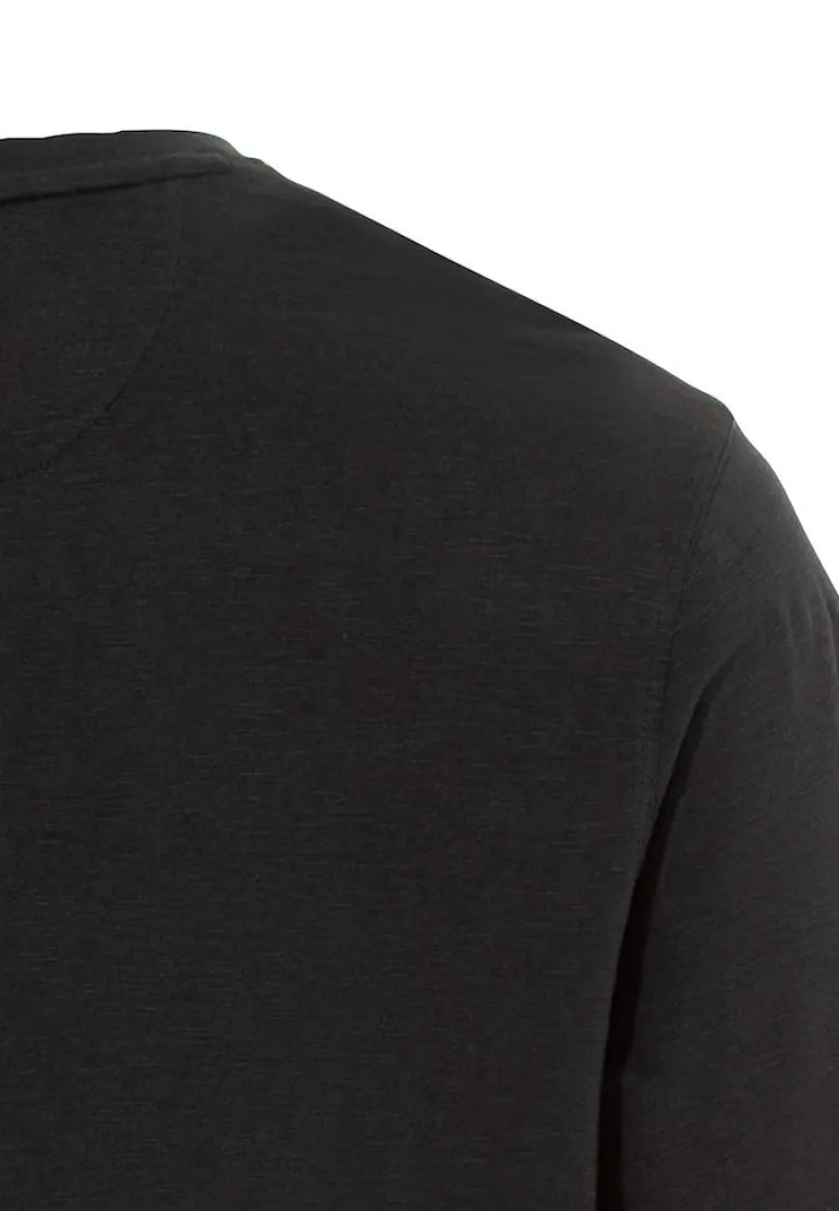 Henley T-Shirt aus reiner Baumwolle asphalt