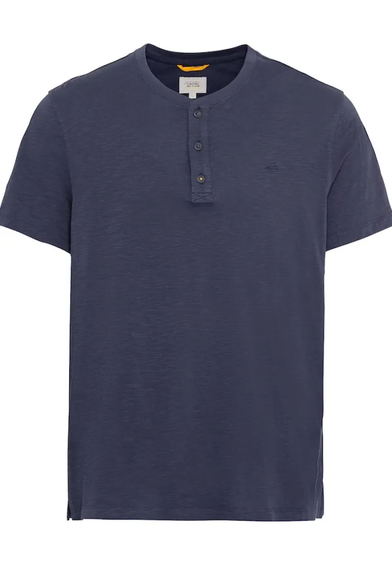 Henley T-Shirt aus reiner Baumwolle night blue