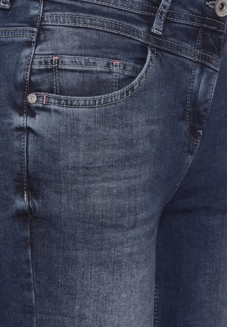 High Waist Jeans mid blue used wash