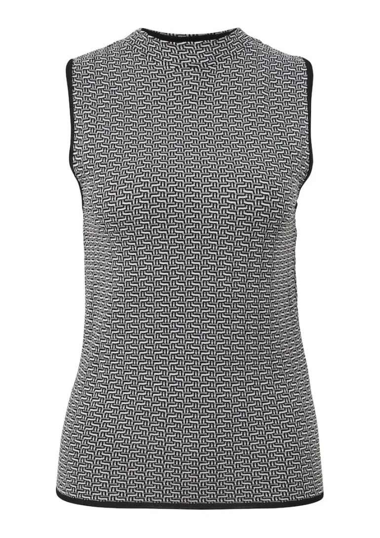 Hochgeschlossenes Stricktop schwarz