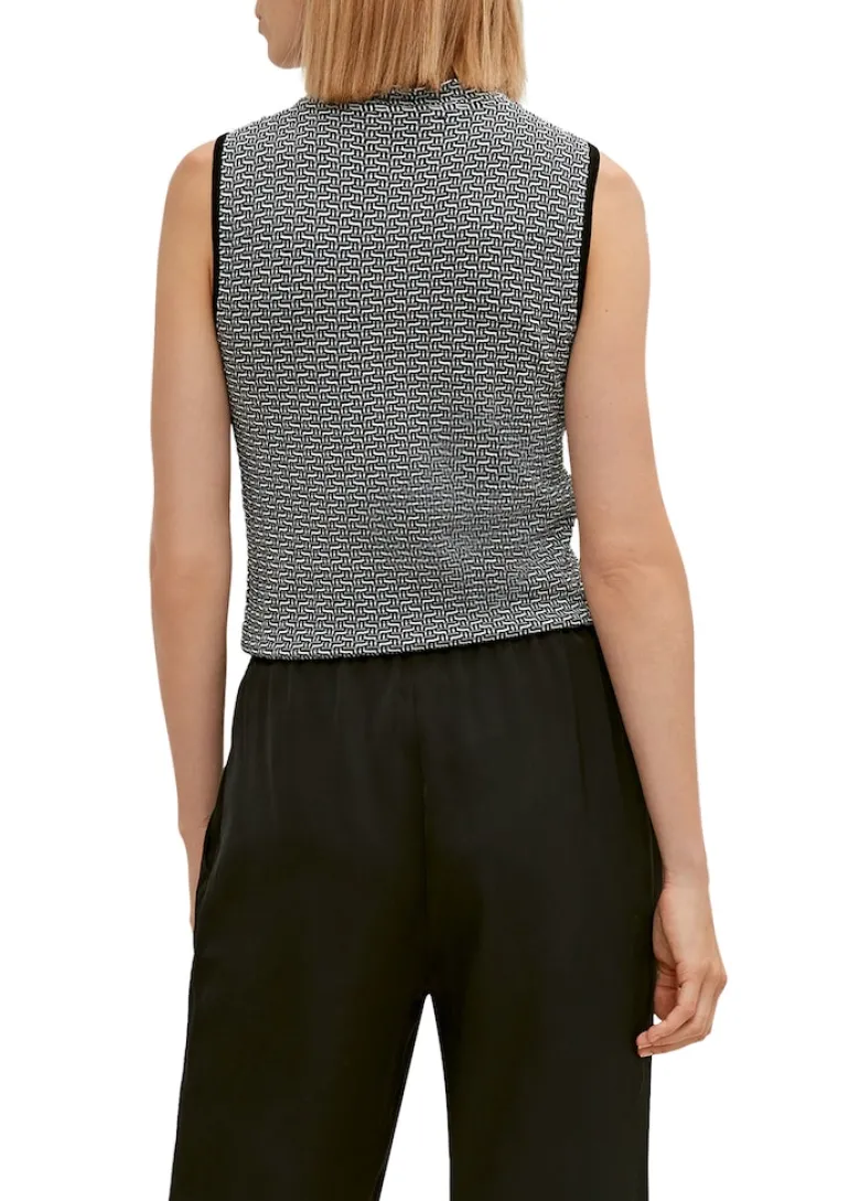 Hochgeschlossenes Stricktop schwarz