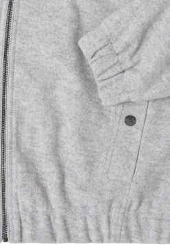Hoodie Blouson in Wolloptik luna grey melange