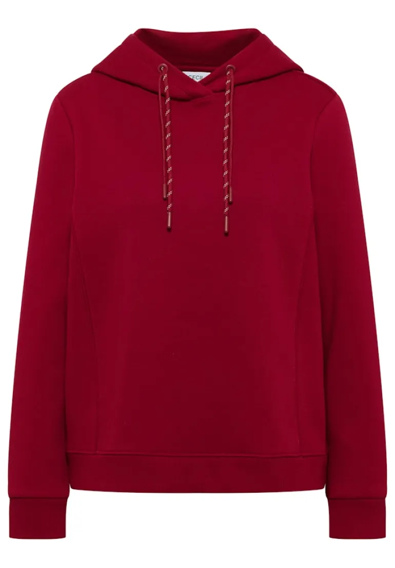 Hoodie mit Stickerei beaujolais red