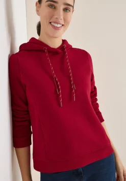 Hoodie mit Stickerei beaujolais red