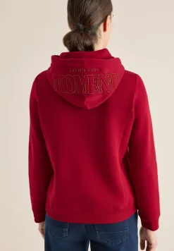 Hoodie mit Stickerei beaujolais red