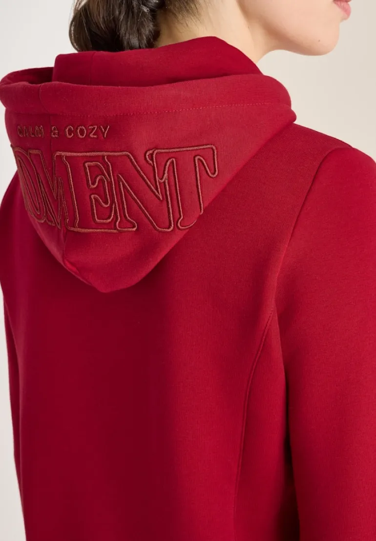 Hoodie mit Stickerei beaujolais red