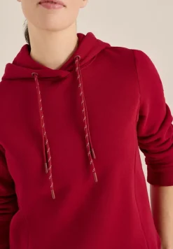 Hoodie mit Stickerei beaujolais red
