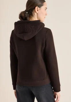 Hoodie mit Stickerei tartufo brown