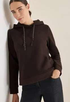 Hoodie mit Stickerei tartufo brown