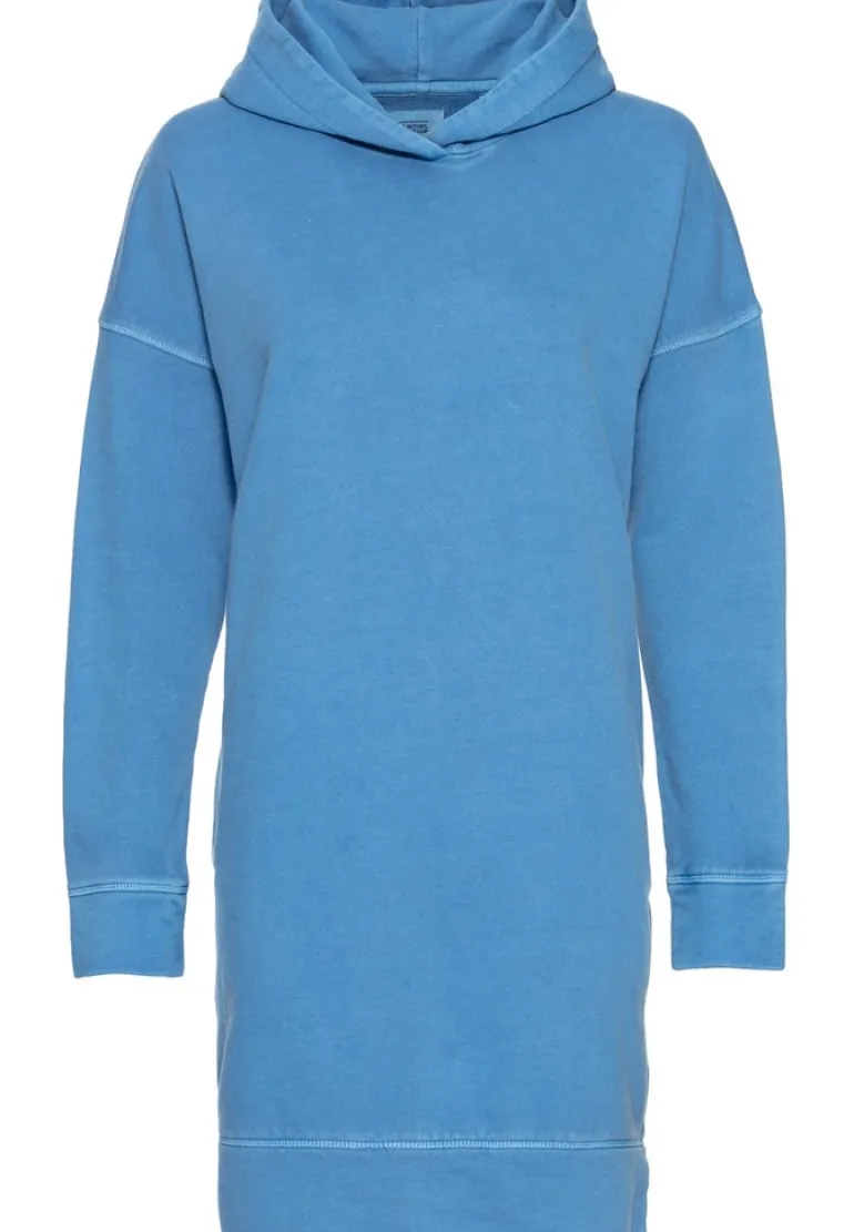 Hoodie Sweatkleid aus Organic Cotton aqua blue