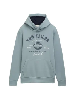 Hoodie Sweatshirt mit Logo-Print grey mint