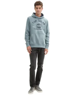 Hoodie Sweatshirt mit Logo-Print grey mint