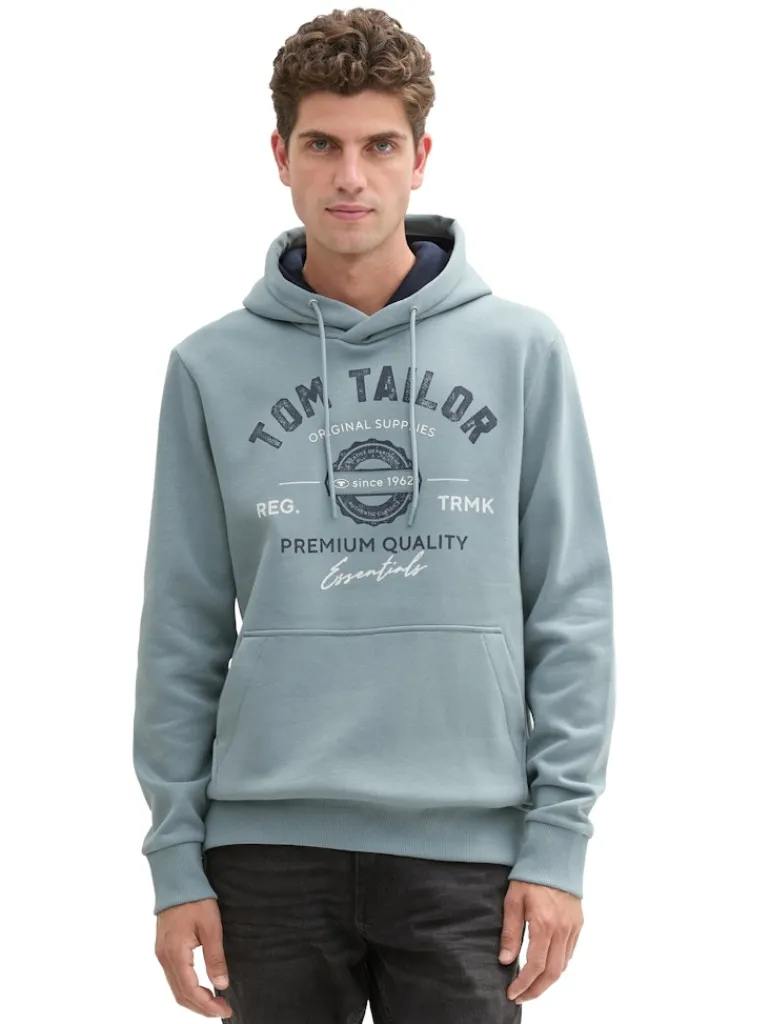 Hoodie Sweatshirt mit Logo-Print grey mint