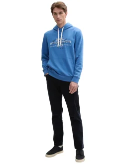Hoodie Sweatshirt mit Logo-Print midsummer blue